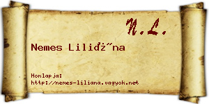 Nemes Liliána névjegykártya