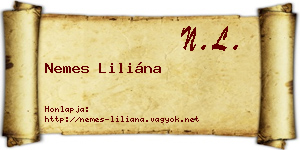 Nemes Liliána névjegykártya